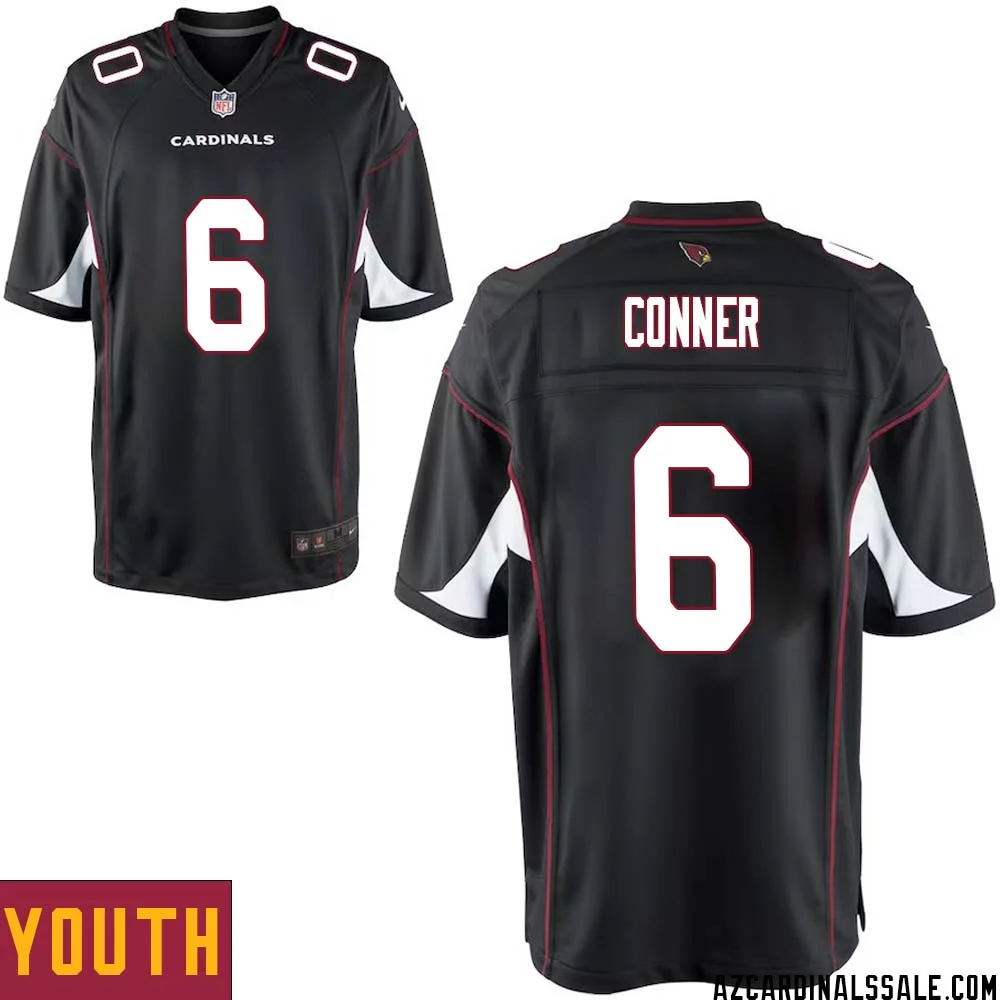 James Conner No 6 Arizona Cardinals Black Alternate Game Jersey Cardinal for Youth