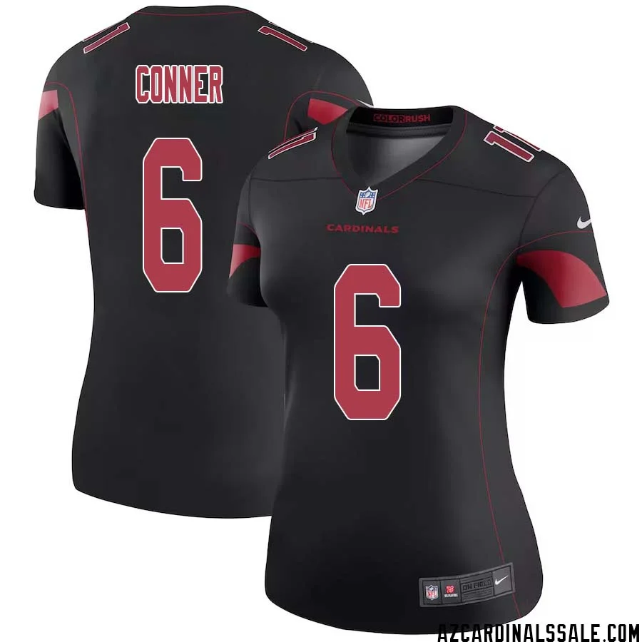James Conner No 6 Women Black Arizona Cardinals Color Rush Vapor Limited Jersey 1