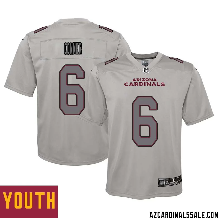 James Conner No 6 Youth Arizona Cardinals Gray Atmosphere Fashion Game Jersey