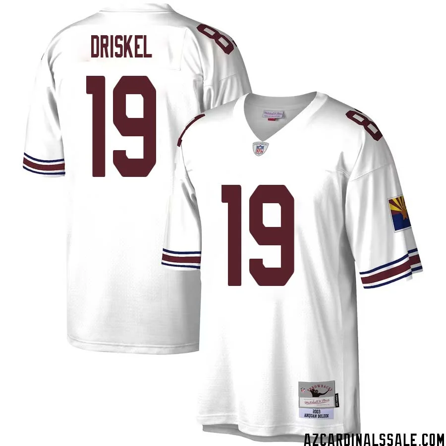 Jeff Driskel No 19 Men Mitchell Ness White Arizona Cardinals Legacy Replica Jersey