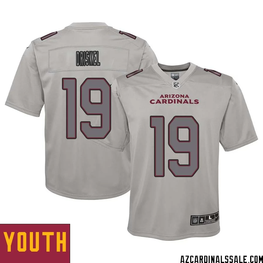 Jeff Driskel No 19 Youth Arizona Cardinals Gray Atmosphere Fashion Game Jersey