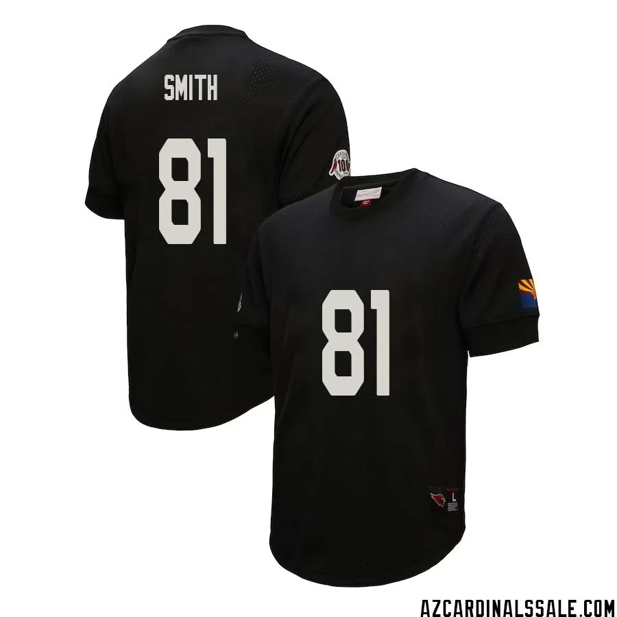 Jeff Smith No 81 Arizona Cardinals Mitchell Ness Retired Player Name Number Mesh Top Black 1