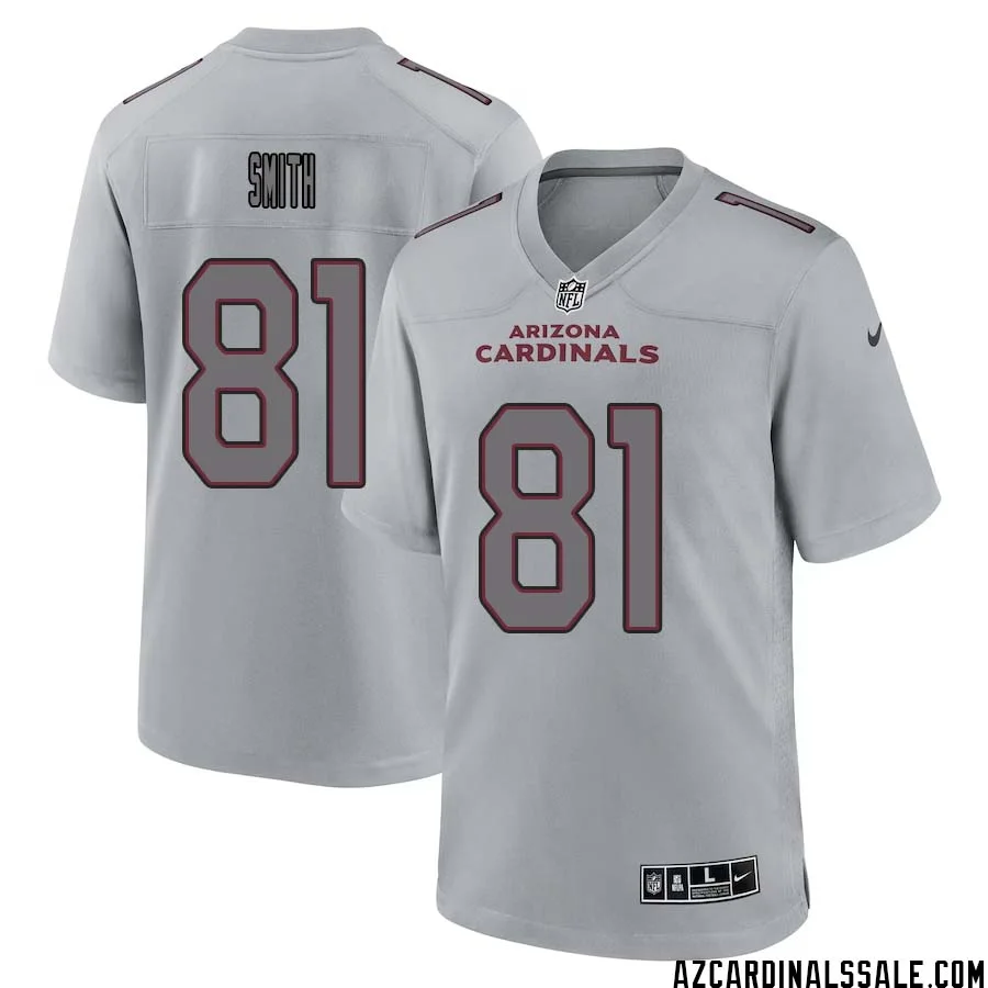 Jeff Smith No 81 Men Arizona Cardinals Gray Atmosphere Fashion Game Jersey 1
