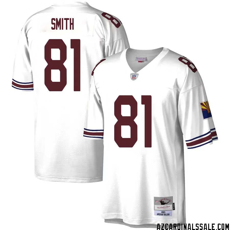 Jeff Smith No 81 Men Mitchell Ness White Arizona Cardinals Legacy Replica Jersey