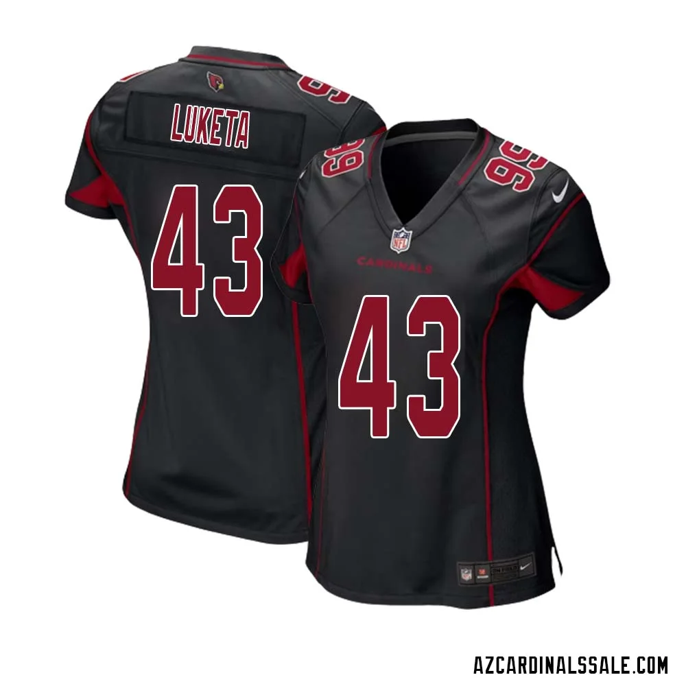 Jesse Luketa No 43 Arizona Cardinals Alternate Game Jersey Cardinal for Women