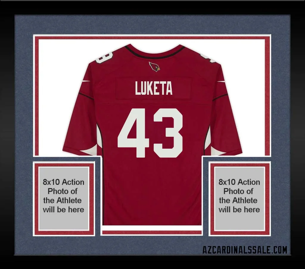 Jesse Luketa No 43 Arizona Cardinals Autographed Red Game Jersey 1