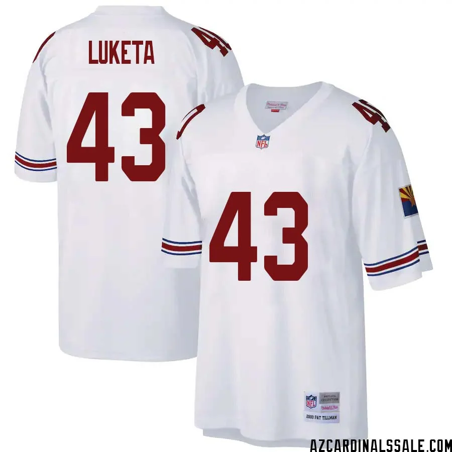 Jesse Luketa No 43 Arizona Cardinals Mitchell Ness Big Tall 2000 Retired Player Replica Jersey White