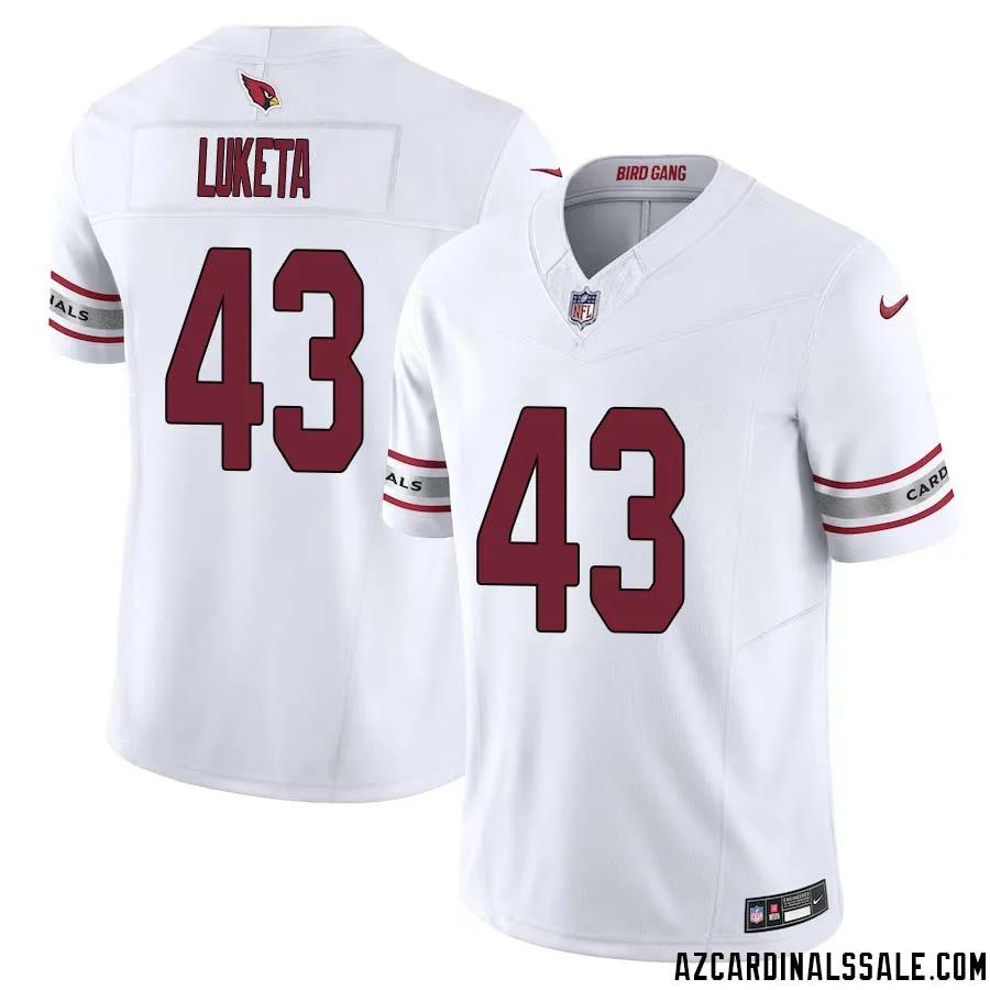 Jesse Luketa No 43 Arizona Cardinals Vapor F.U.S.E. Limited Jersey White 1