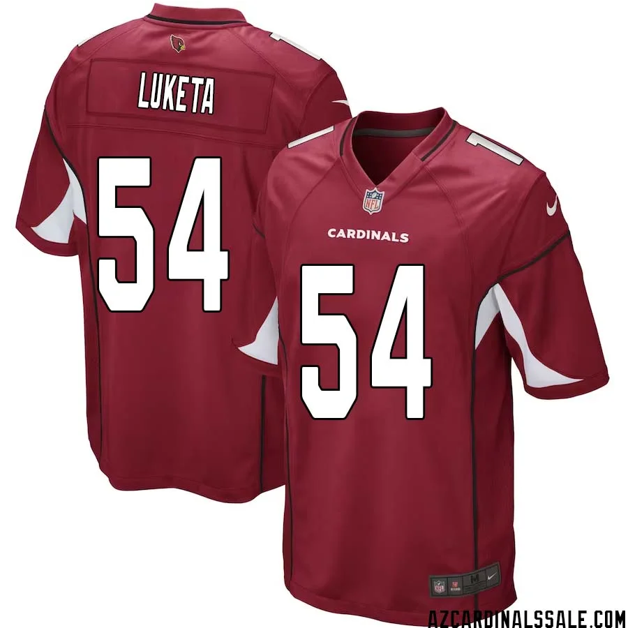 Jesse Luketa No 54 Arizona Cardinals Home Game Jersey Cardinal for Men