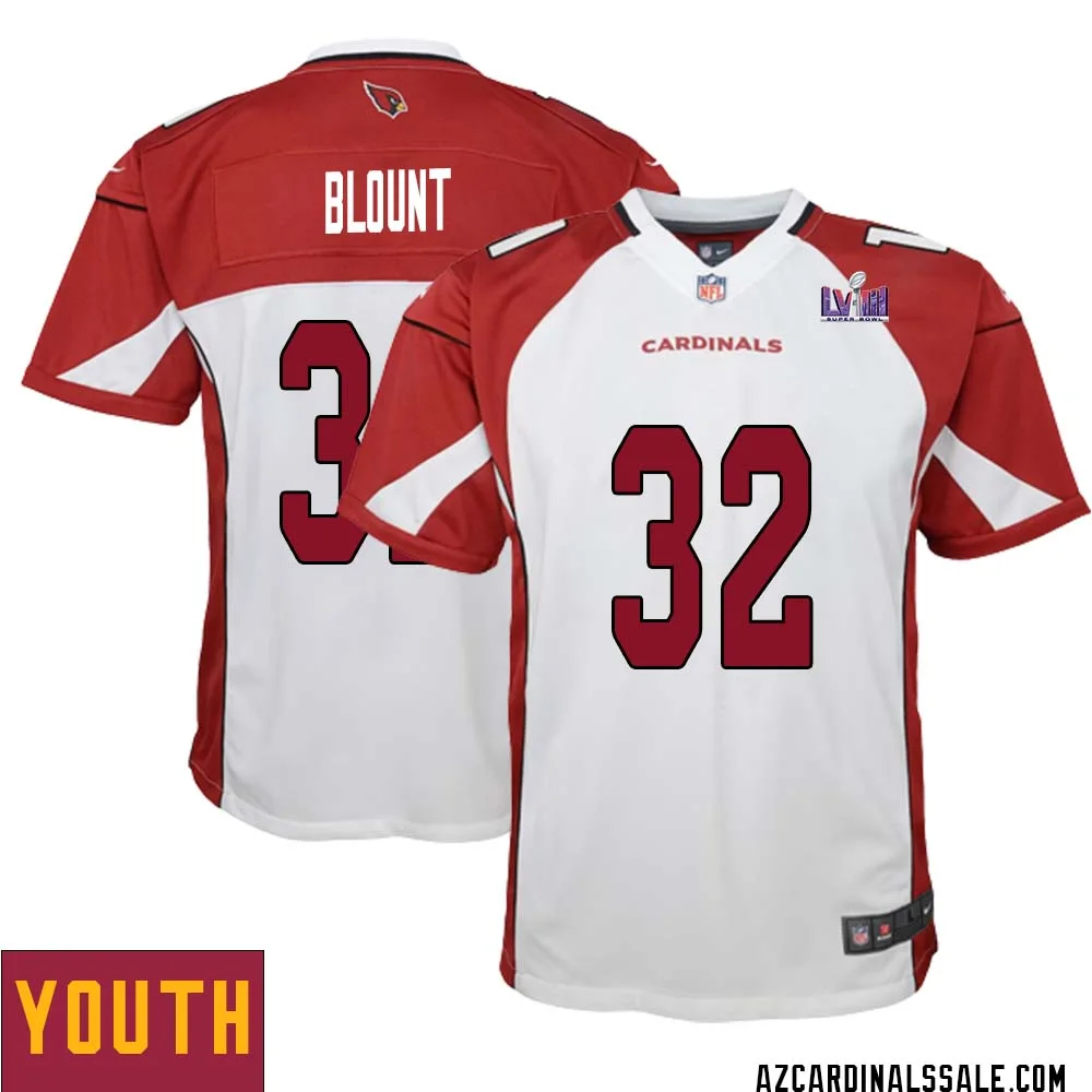 Joey Blount No 32 Arizona Cardinals Super Bowl LVIII Away Game Jersey Cardinal for Youth