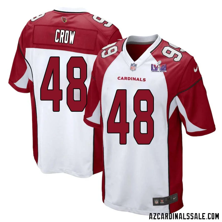 John David Crow No 48 Arizona Cardinals Super Bowl LVIII Away Game Jersey Cardinal for Men