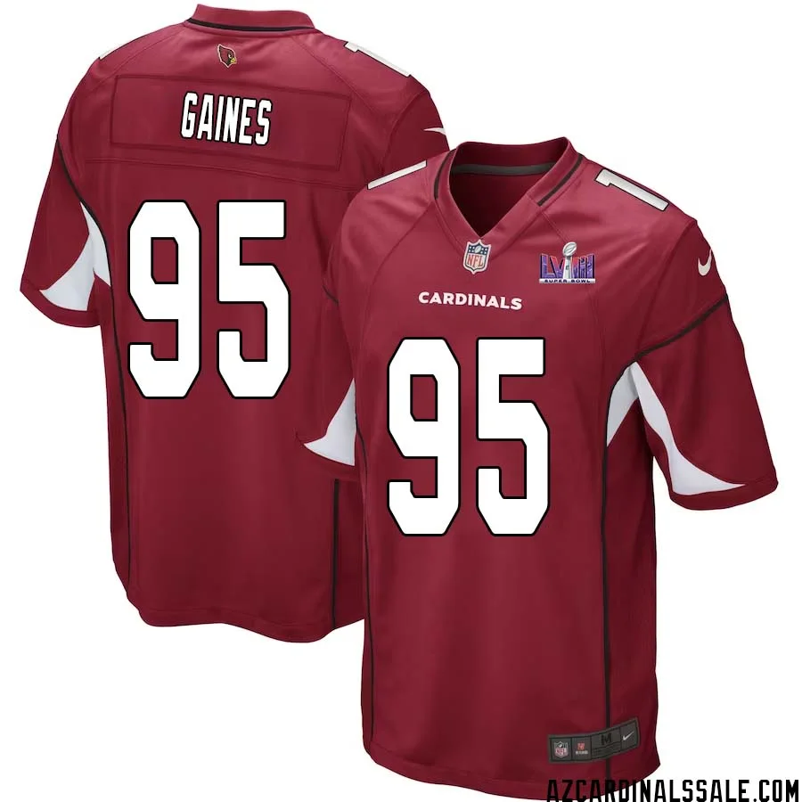 Jon Gaines No 95 Arizona Cardinals Super Bowl LVIII Home Game Jersey Cardinal for Men