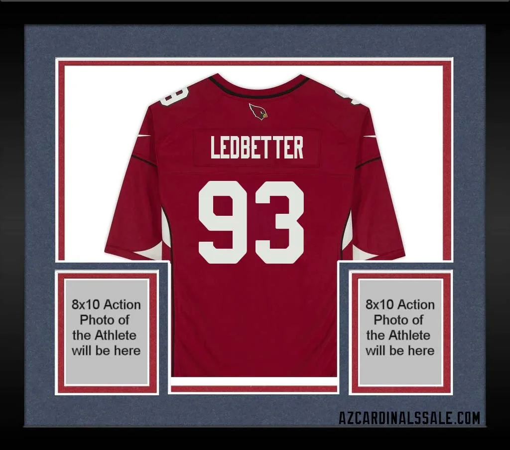 Jonathan Ledbetter No 93 Arizona Cardinals Autographed Red Game Jersey 1