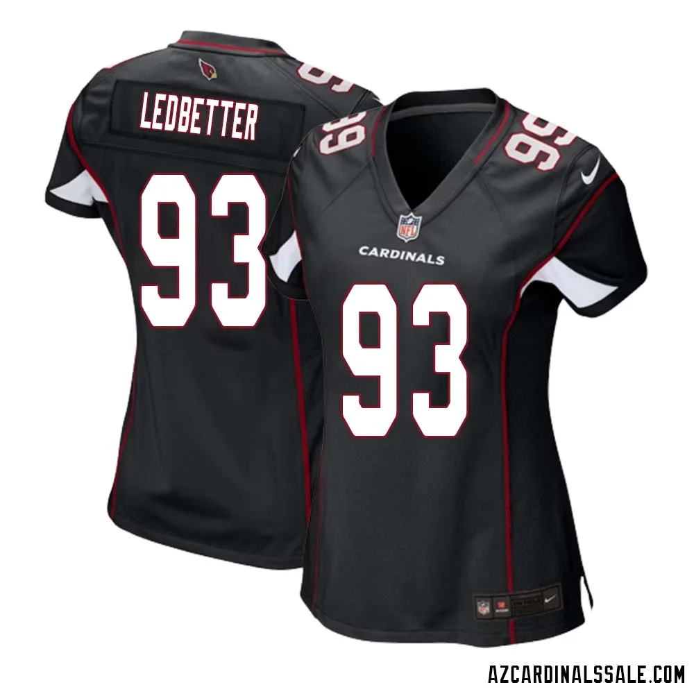 Jonathan Ledbetter No 93 Arizona Cardinals Black Alternate Game Jersey Cardinal for Women 1
