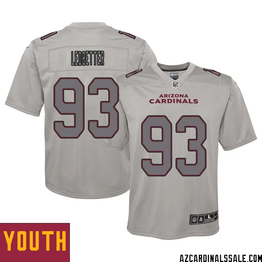 Jonathan Ledbetter No 93 Youth Arizona Cardinals Gray Atmosphere Fashion Game Jersey 1