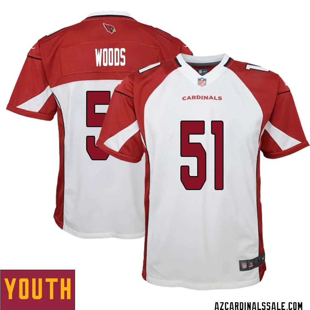 Josh Woods No 51 Arizona Cardinals Away Game Jersey Cardinal for Youth