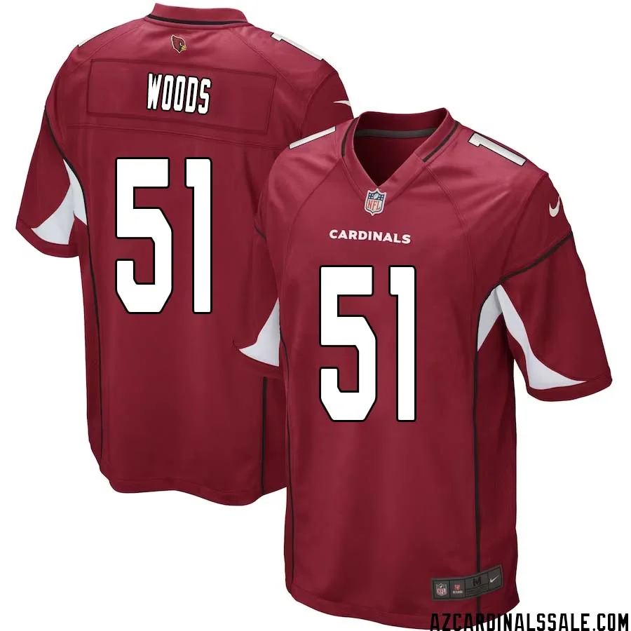 Josh Woods No 51 Arizona Cardinals Home Game Jersey Cardinal for Men 1
