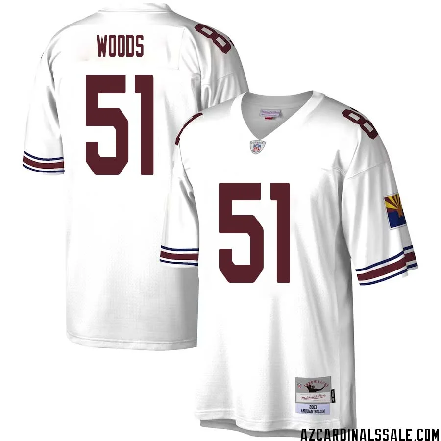Josh Woods No 51 Men Mitchell Ness White Arizona Cardinals Legacy Replica Jersey 1