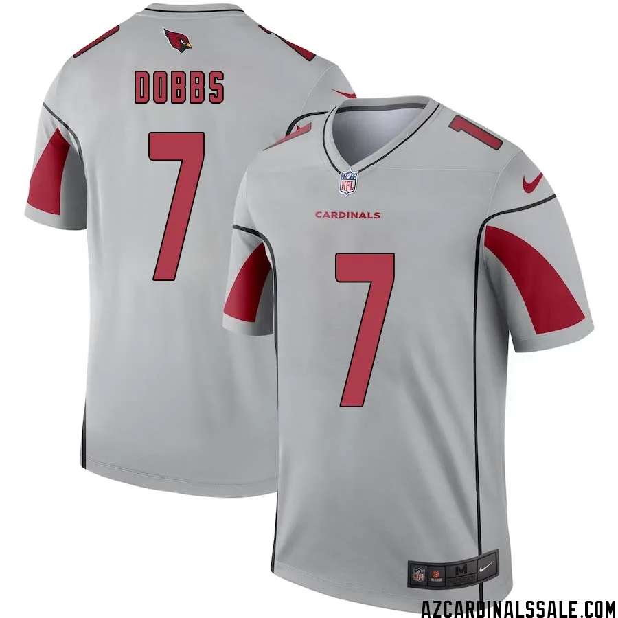 Joshua Dobbs No 7 Men Silver Arizona Cardinals Inverted Legend Jersey