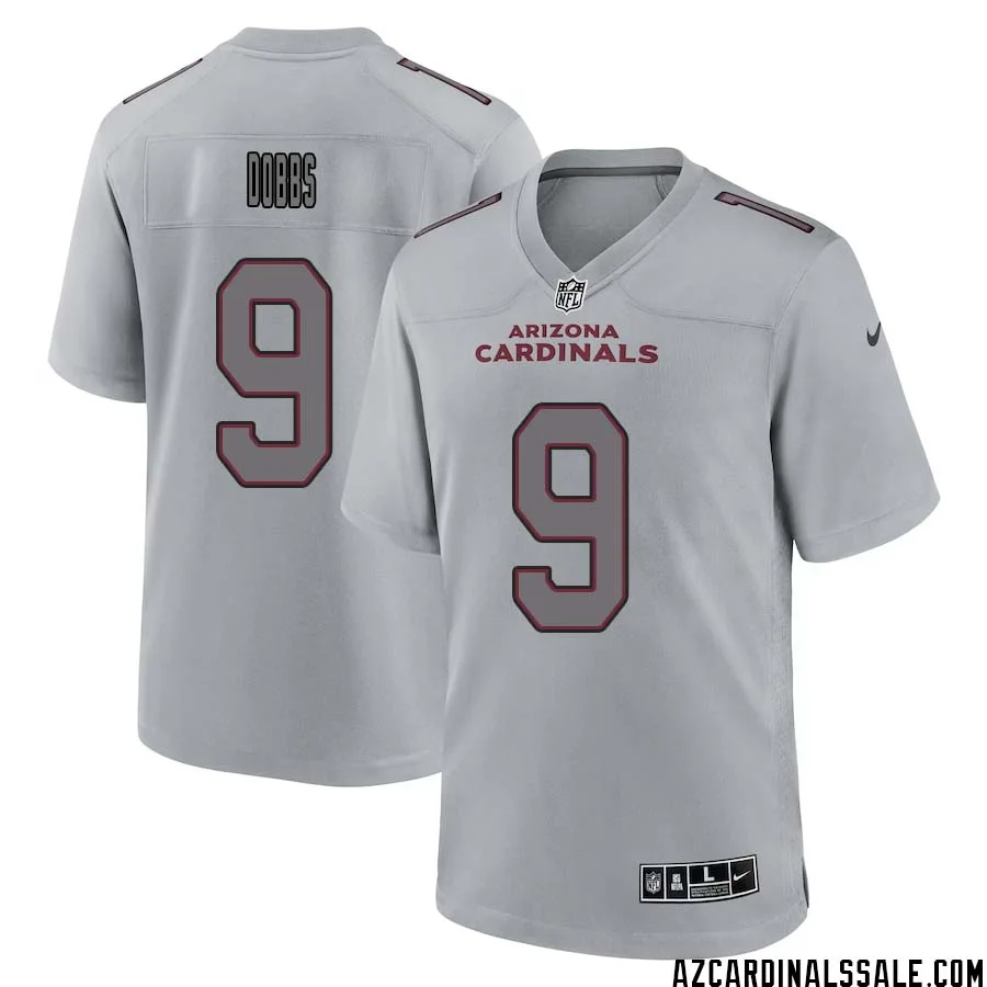 Joshua Dobbs No 9 Men Arizona Cardinals Gray Atmosphere Fashion Game Jersey 1