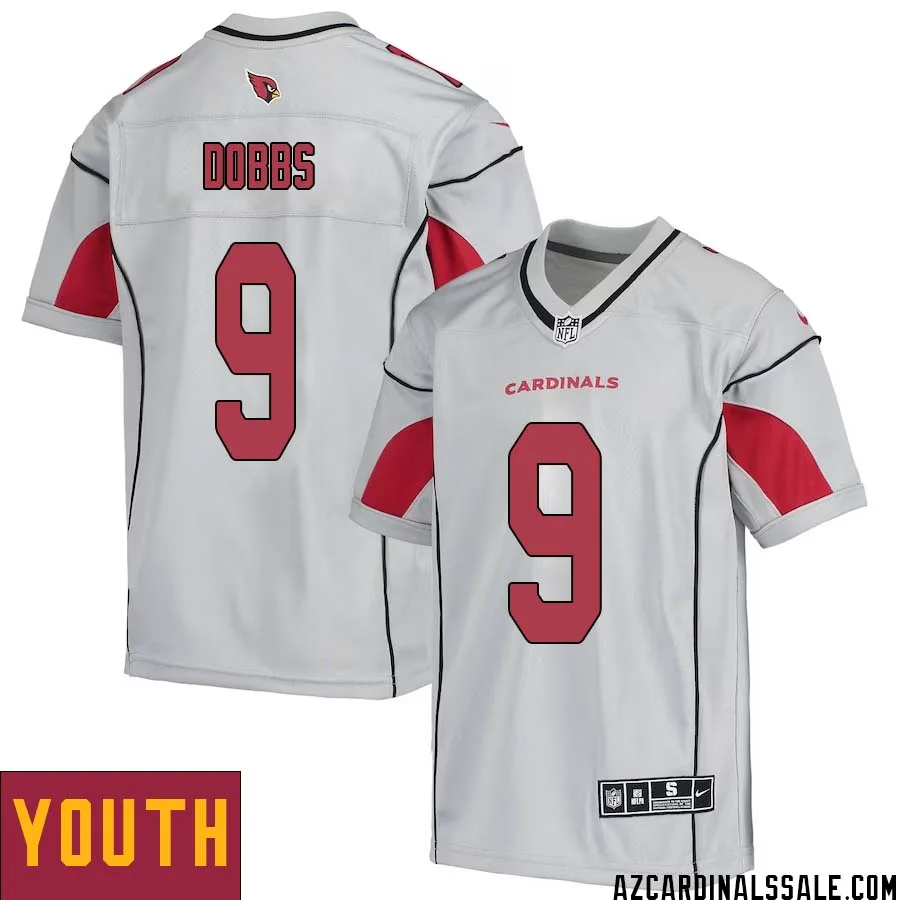 Joshua Dobbs No 9 Youth Silver Arizona Cardinals Inverted Legend Jersey 1