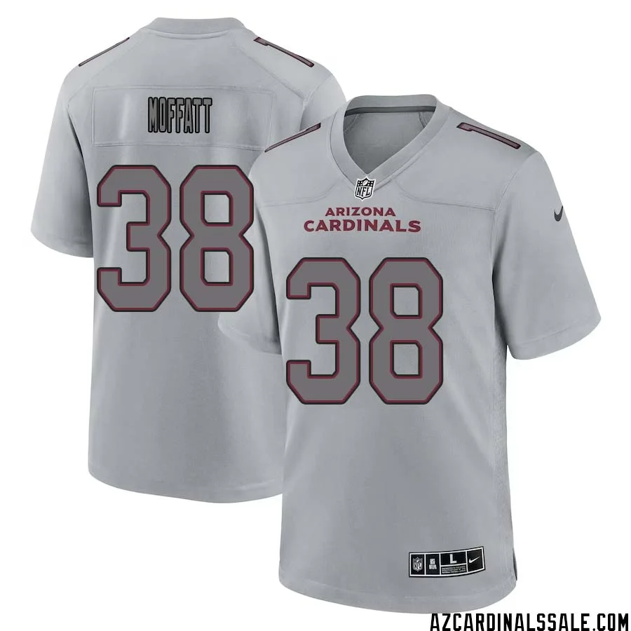 Jovante Moffatt No 38 Men Arizona Cardinals Gray Atmosphere Fashion Game Jersey 1