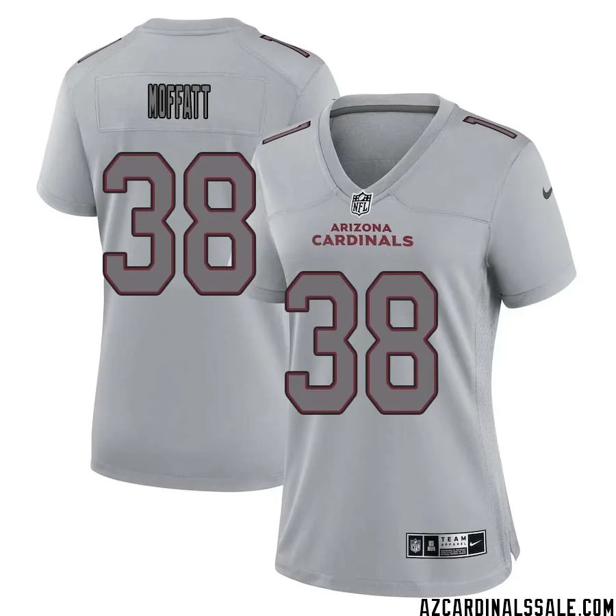 Jovante Moffatt No 38 Women Arizona Cardinals Gray Atmosphere Fashion Game Jersey