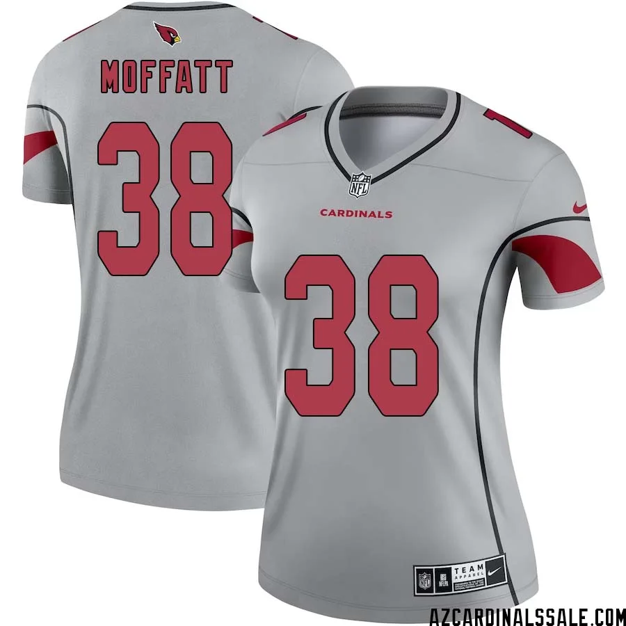 Jovante Moffatt No 38 Women Silver Arizona Cardinals Inverted Legend Jersey 1