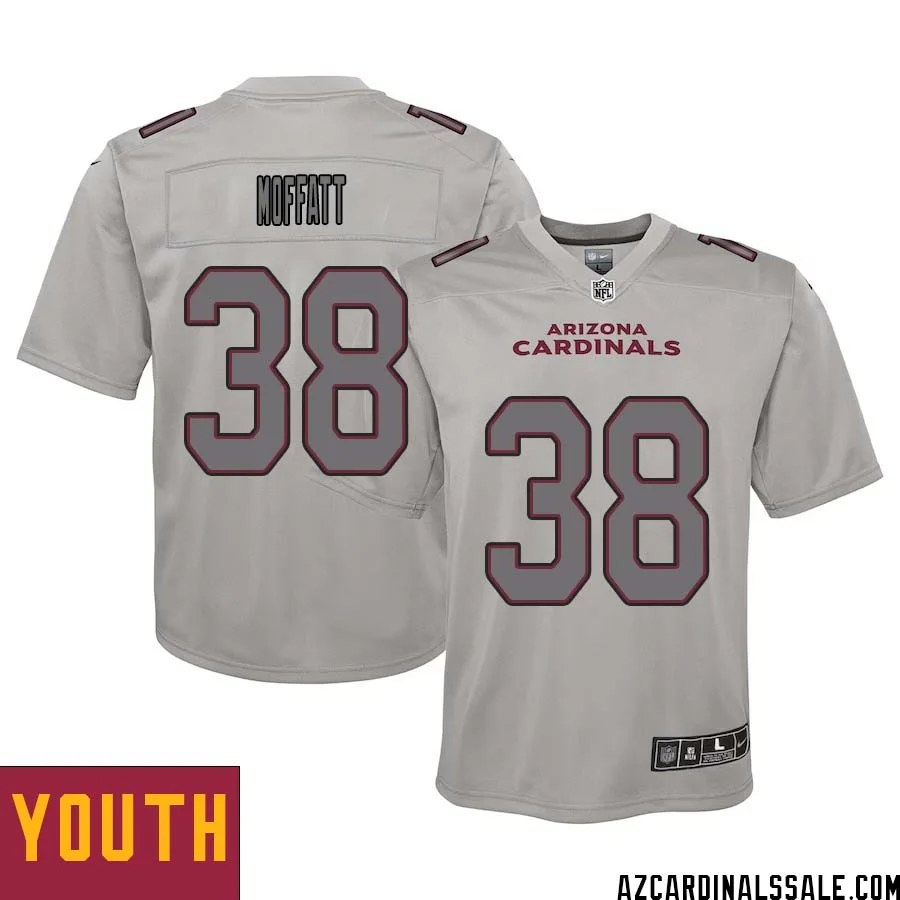 Jovante Moffatt No 38 Youth Arizona Cardinals Gray Atmosphere Fashion Game Jersey