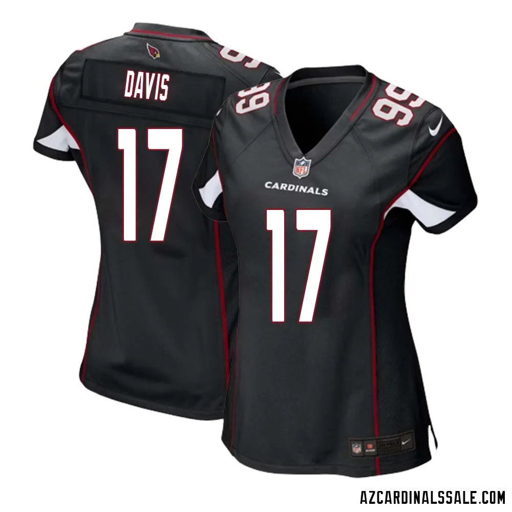Kaden Davis No 17 Arizona Cardinals Black Alternate Game Jersey Cardinal for Women 1