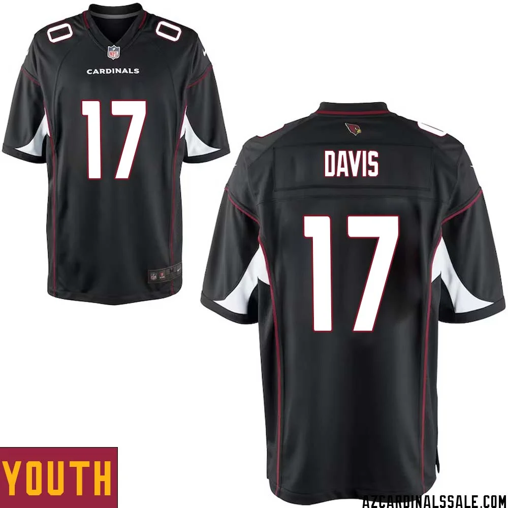 Kaden Davis No 17 Arizona Cardinals Black Alternate Game Jersey Cardinal for Youth 1