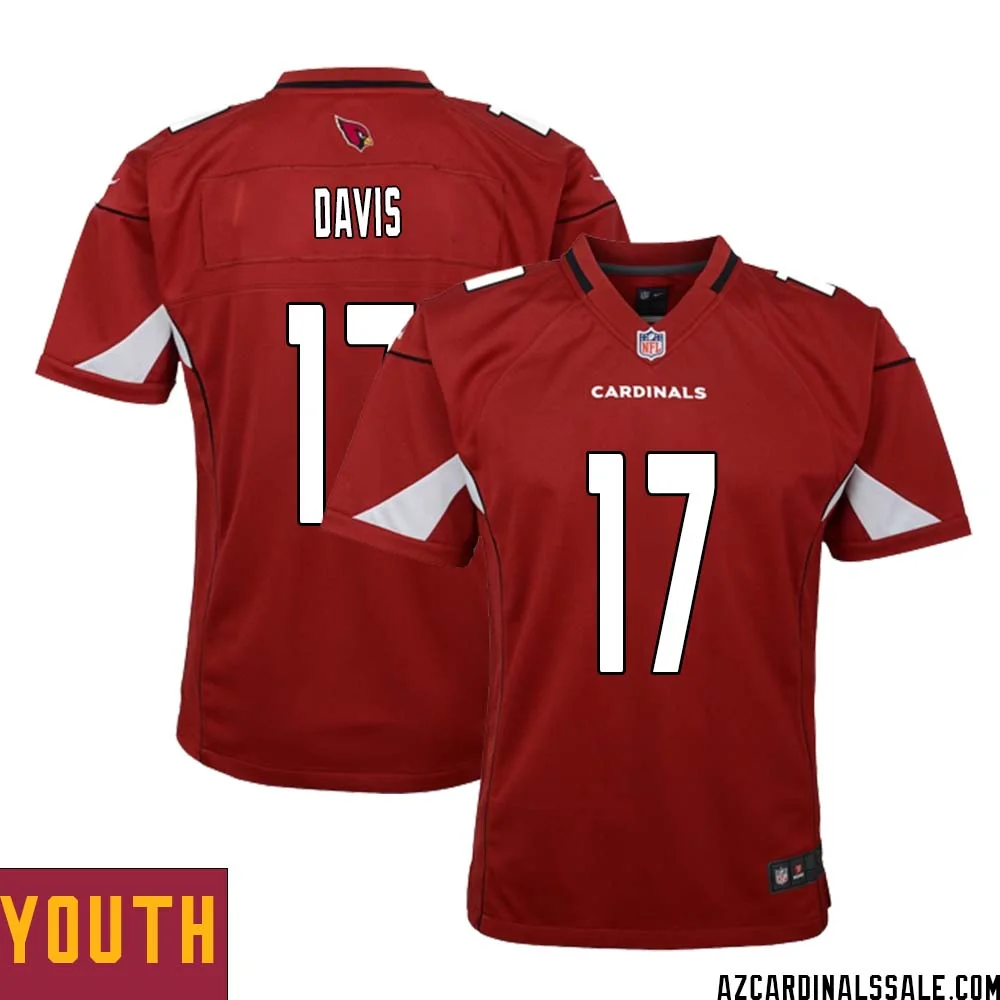 Kaden Davis No 17 Arizona Cardinals Home Game Jersey Cardinal for Youth 1