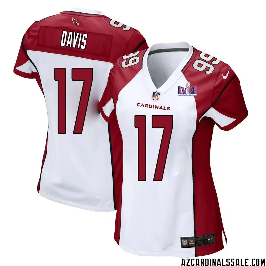 Kaden Davis No 17 Arizona Cardinals Super Bowl LVIII Away Game Jersey Cardinal for Women 1