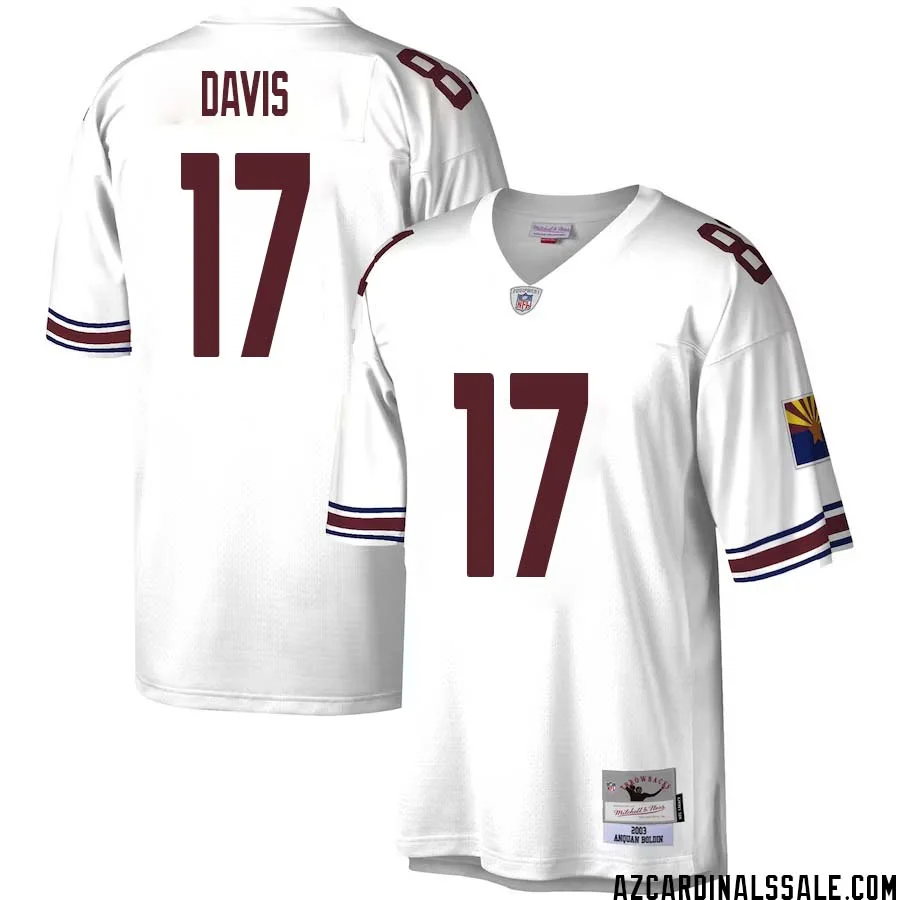 Kaden Davis No 17 Men Mitchell Ness White Arizona Cardinals Legacy Replica Jersey