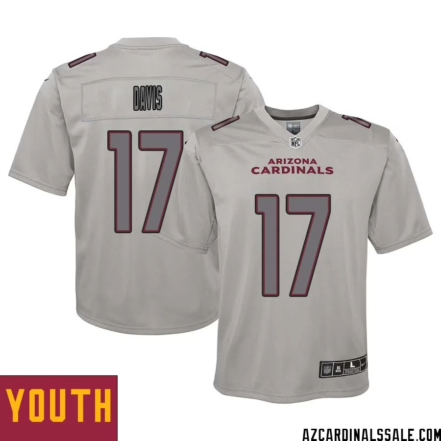 Kaden Davis No 17 Youth Arizona Cardinals Gray Atmosphere Fashion Game Jersey