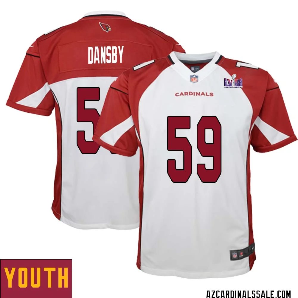 Karlos Dansby No 59 Arizona Cardinals Super Bowl LVIII Away Game Jersey Cardinal for Youth 1