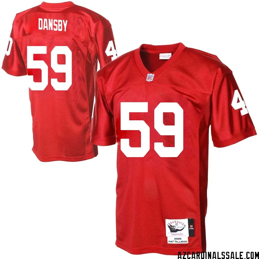 Karlos Dansby No 59 Men Arizona Cardinals Mitchell Ness Cardinal Authentic Throwback Jersey