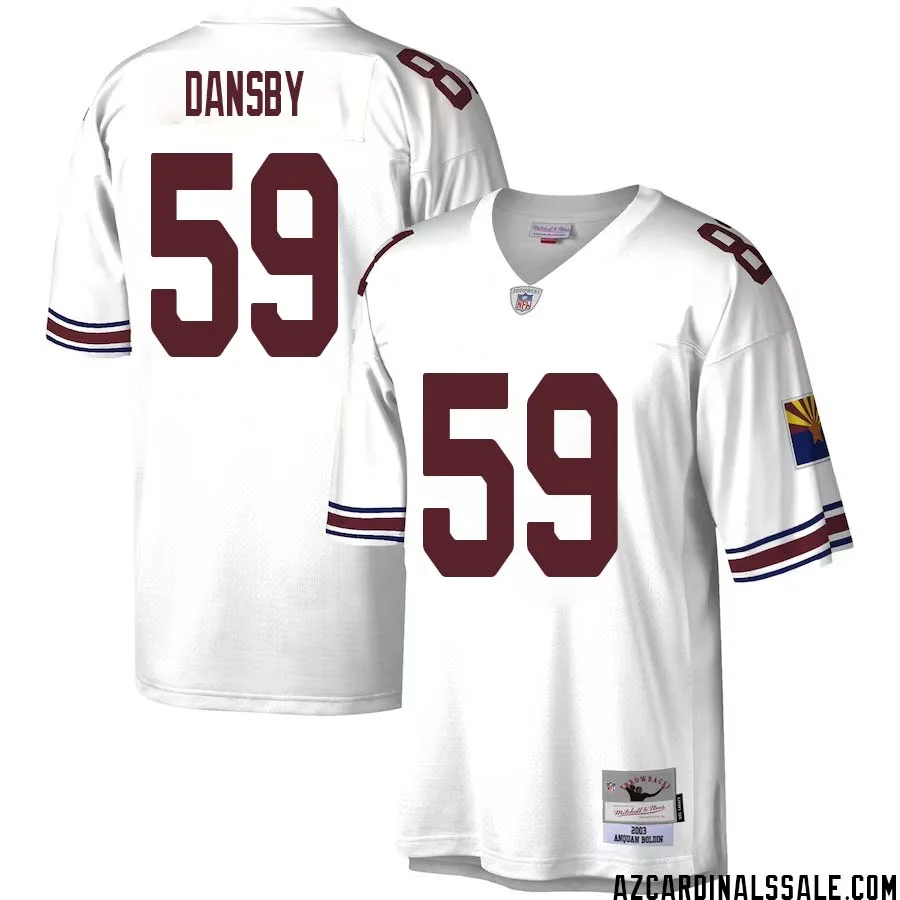 Karlos Dansby No 59 Men Mitchell Ness White Arizona Cardinals Legacy Replica Jersey