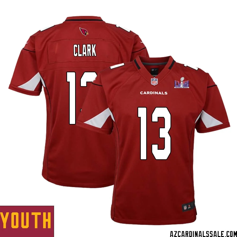 KeiTrel Clark No 13 Arizona Cardinals Super Bowl LVIII Home Game Jersey Cardinal for Youth 1