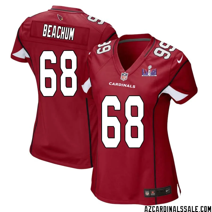 Kelvin Beachum No 68 Arizona Cardinals Super Bowl LVIII Home Game Jersey Cardinal for Women