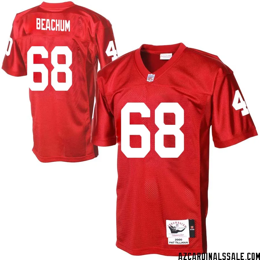 Kelvin Beachum No 68 Men Arizona Cardinals Mitchell Ness Cardinal Authentic Throwback Jersey