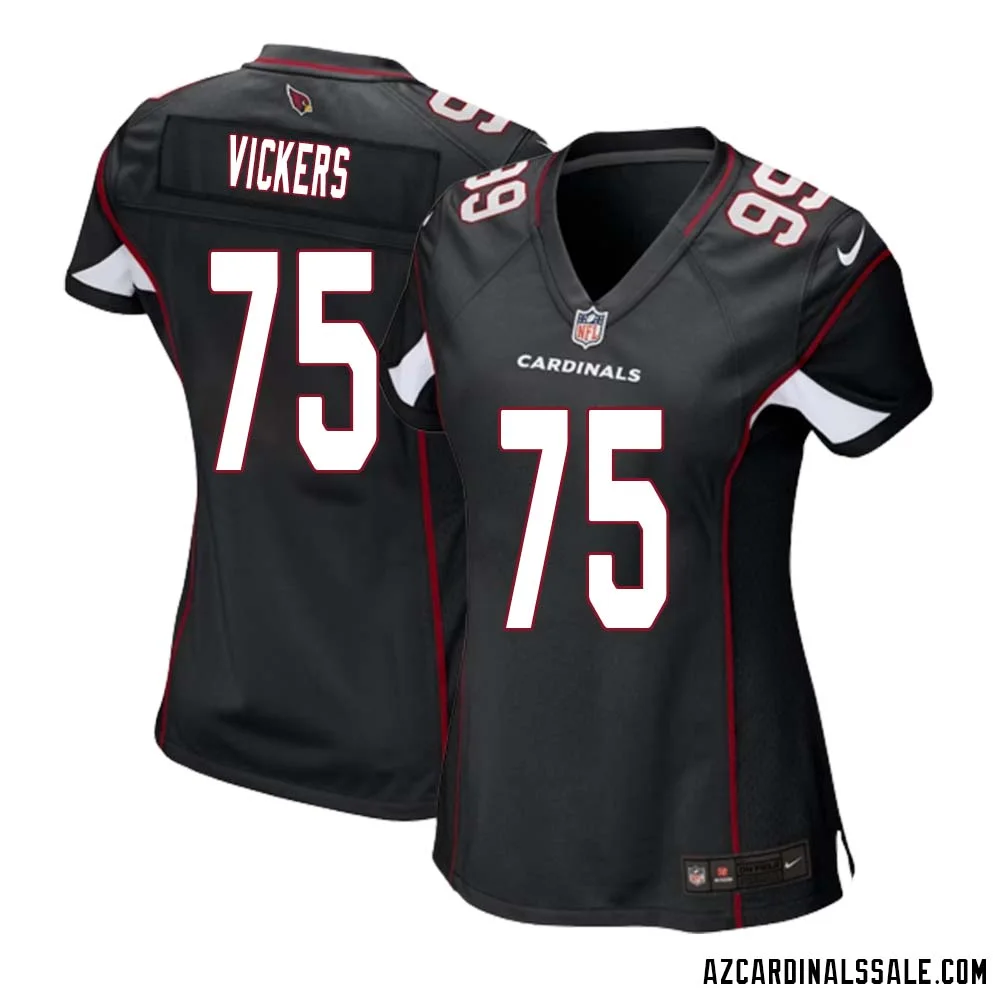 Kendal Vickers No 75 Arizona Cardinals Black Alternate Game Jersey Cardinal for Women