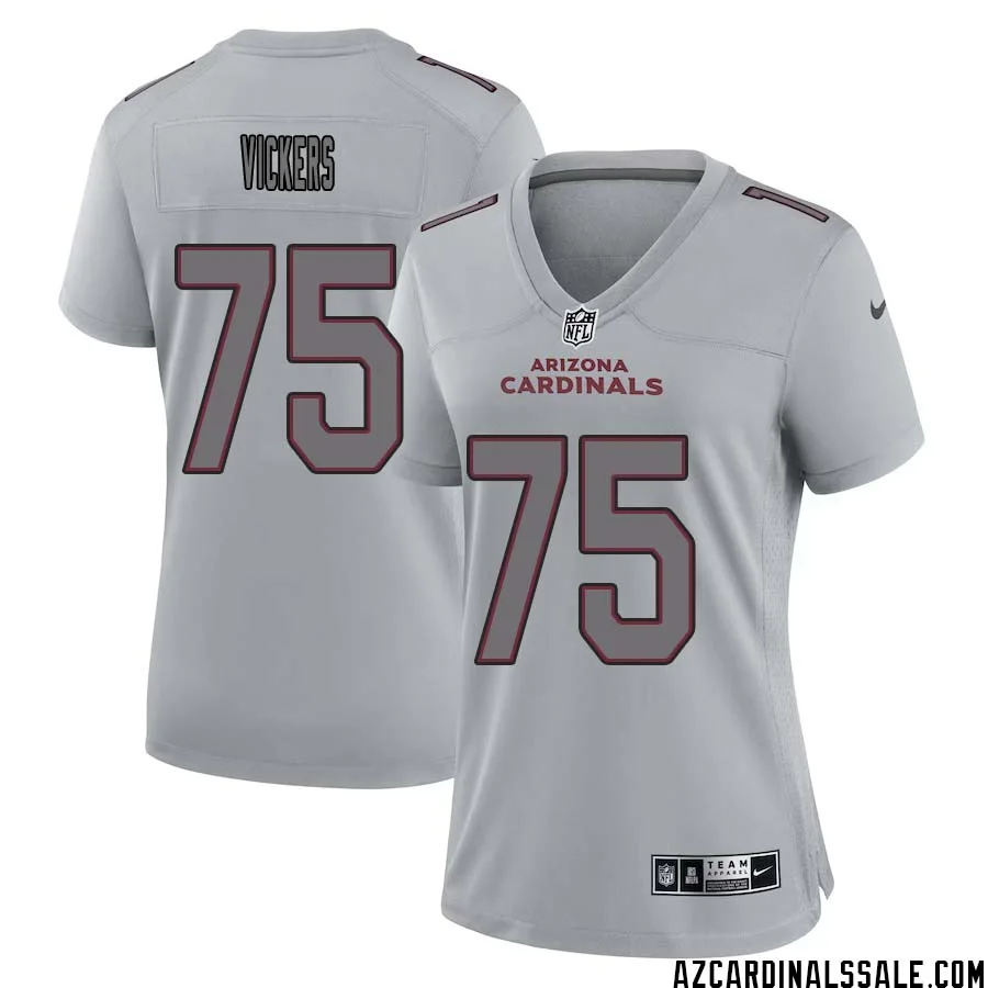 Kendal Vickers No 75 Women Arizona Cardinals Gray Atmosphere Fashion Game Jersey 1