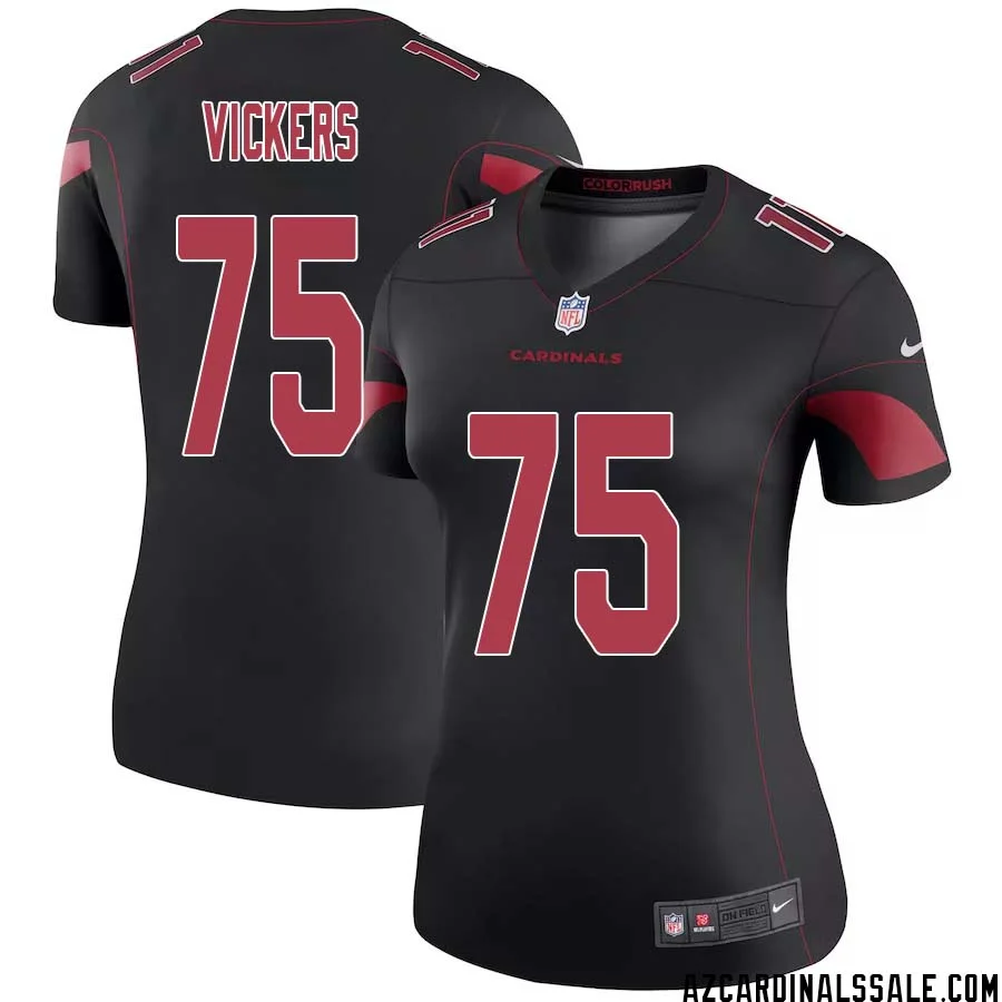 Kendal Vickers No 75 Women Black Arizona Cardinals Color Rush Vapor Limited Jersey 1