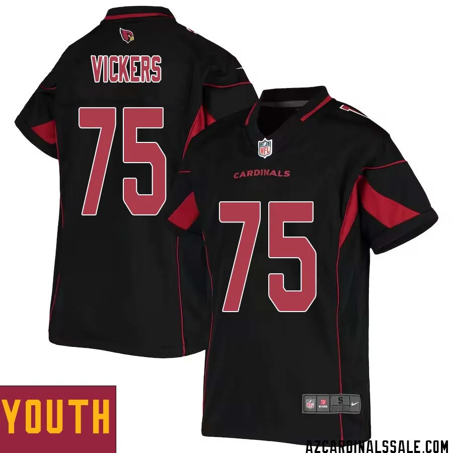 Kendal Vickers No 75 Youth Black Arizona Cardinals Color Rush Vapor Limited Jersey 1