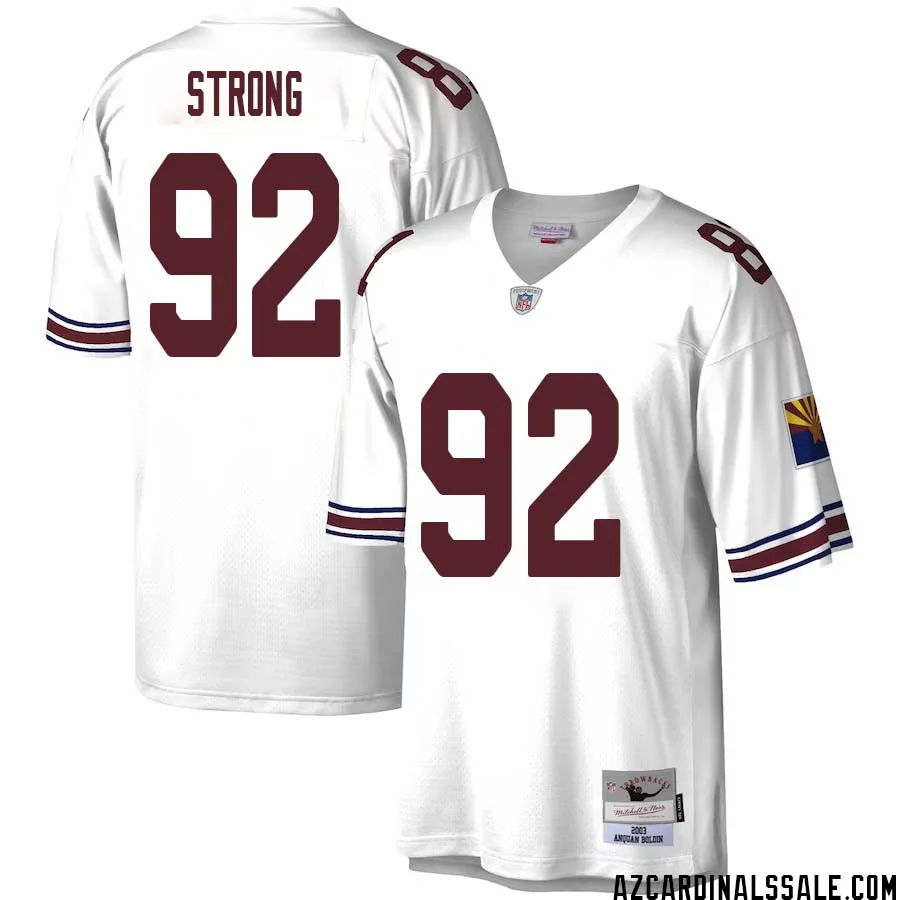 Kevin Strong No 92 Men Mitchell Ness White Arizona Cardinals Legacy Replica Jersey