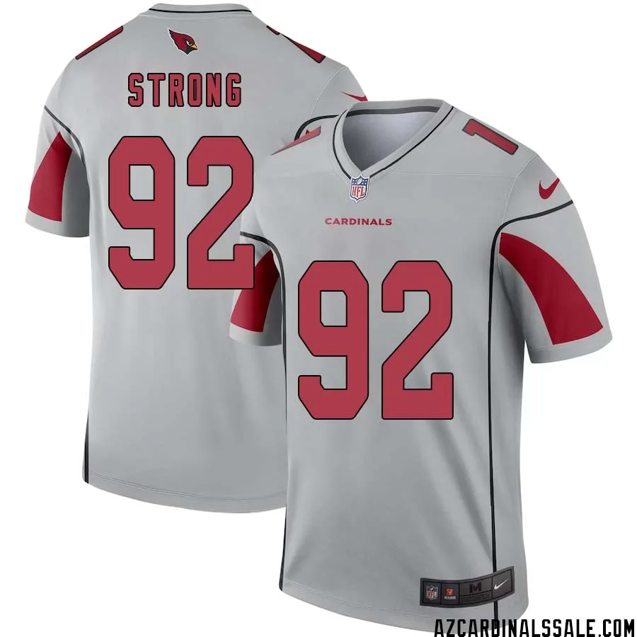 Kevin Strong No 92 Men Silver Arizona Cardinals Inverted Legend Jersey