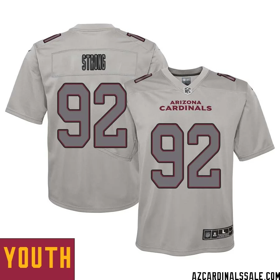 Kevin Strong No 92 Youth Arizona Cardinals Gray Atmosphere Fashion Game Jersey 1