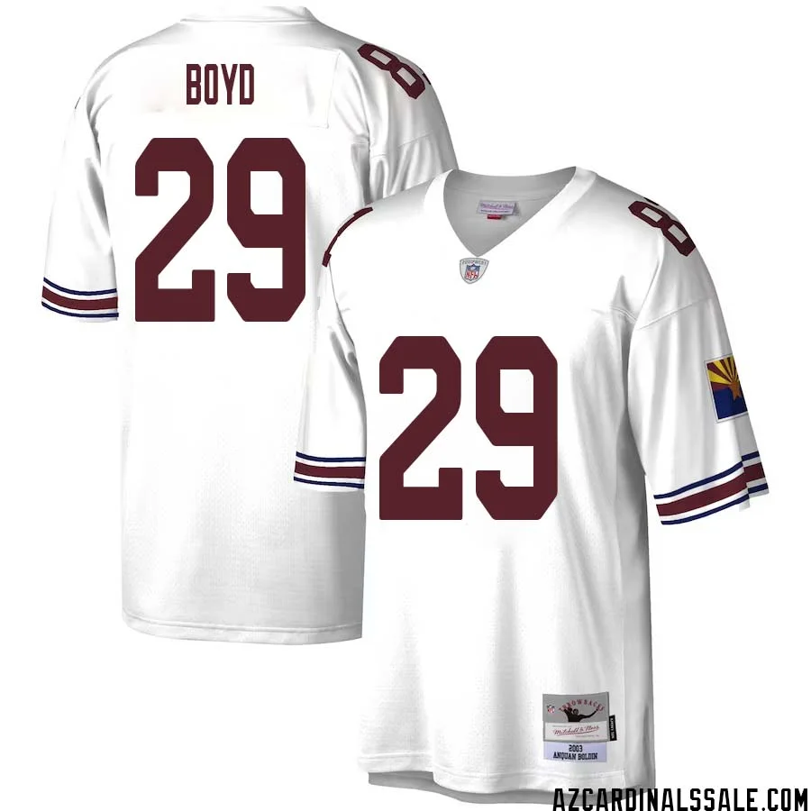 Kris Boyd No 29 Men Mitchell Ness White Arizona Cardinals Legacy Replica Jersey 1