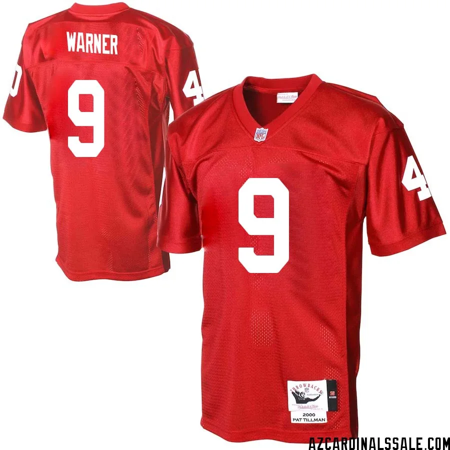 Kurt Warner No 9 Men Arizona Cardinals Mitchell Ness Cardinal Authentic Throwback Jersey 1